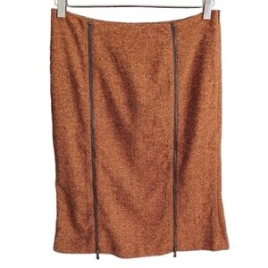 JEAN Paul freiheit 11 rusty brown zipper pencil skirt size 6 @A8